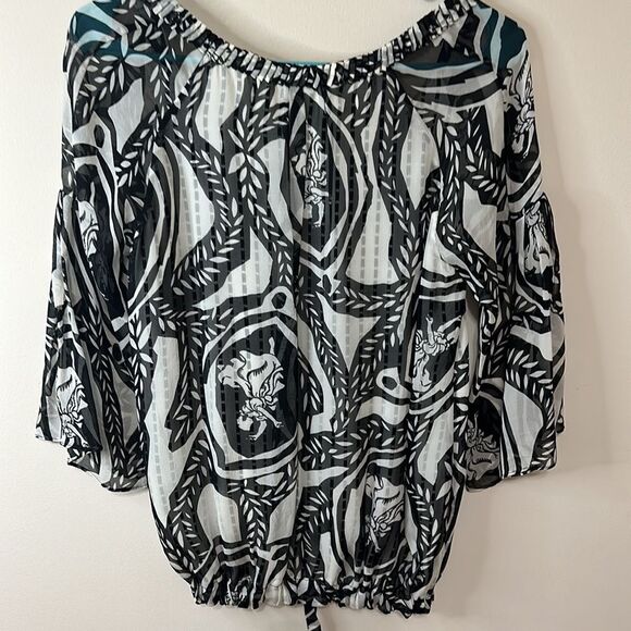 NWOT Diane von furstenberg dancing woman top with cinch tie waist - Picture 6 of 8